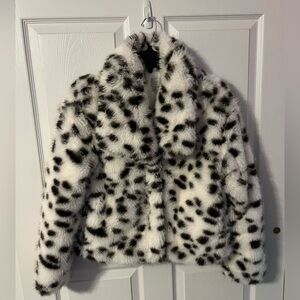 A New Day Black and White Faux Fur Coat